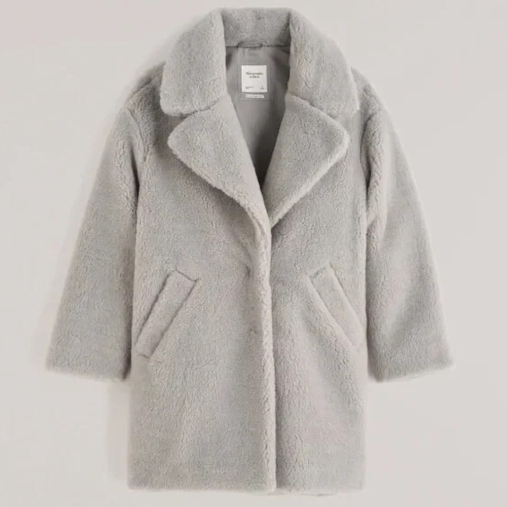 Abercrombie & Fitch Gray Teddy Coat XS